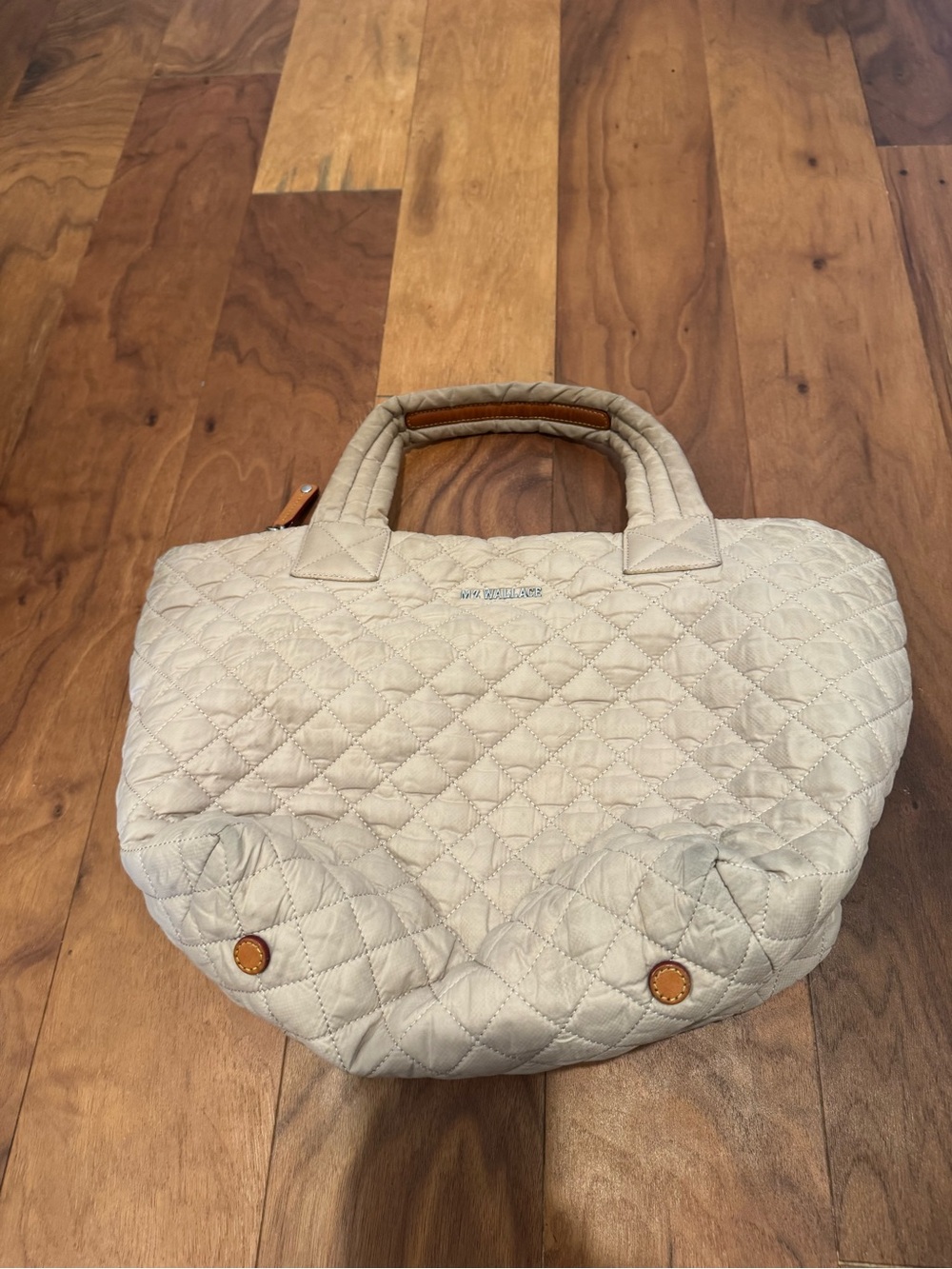 MZ Wallace Cream Quilted Tote
